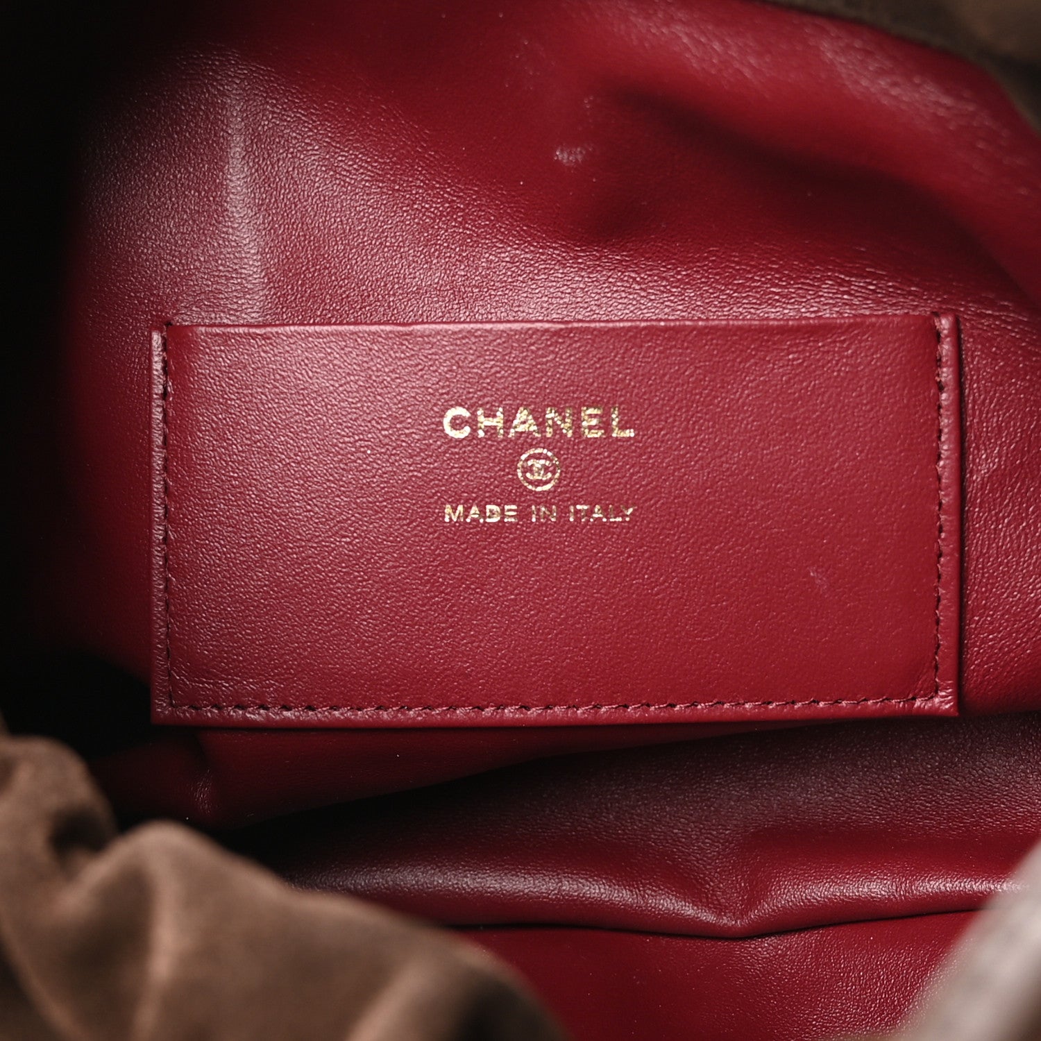 Chanel Suede Quilted Drawstring Clutch With Strap Brown 6 of 11
