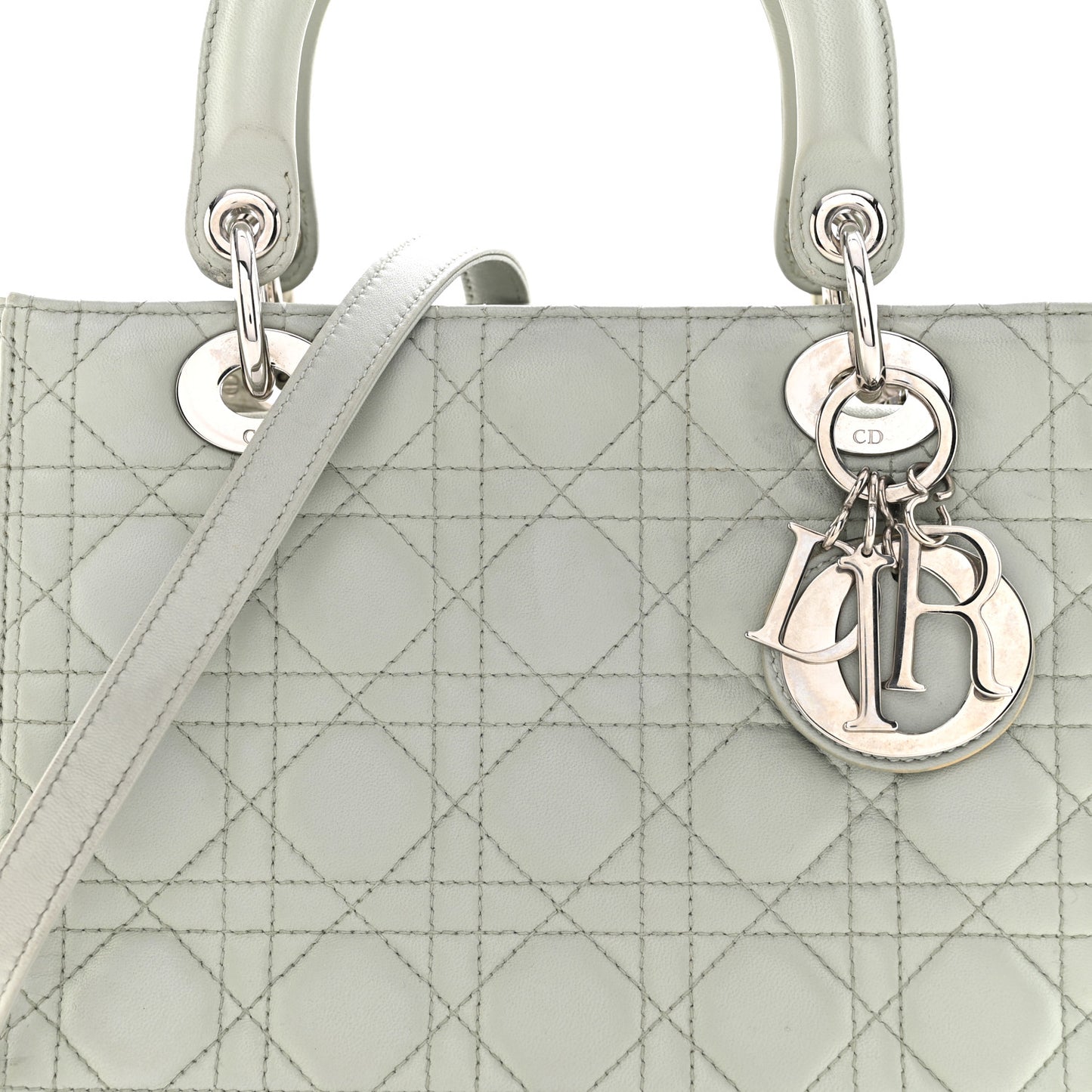 Lambskin Cannage Medium Lady Dior Green