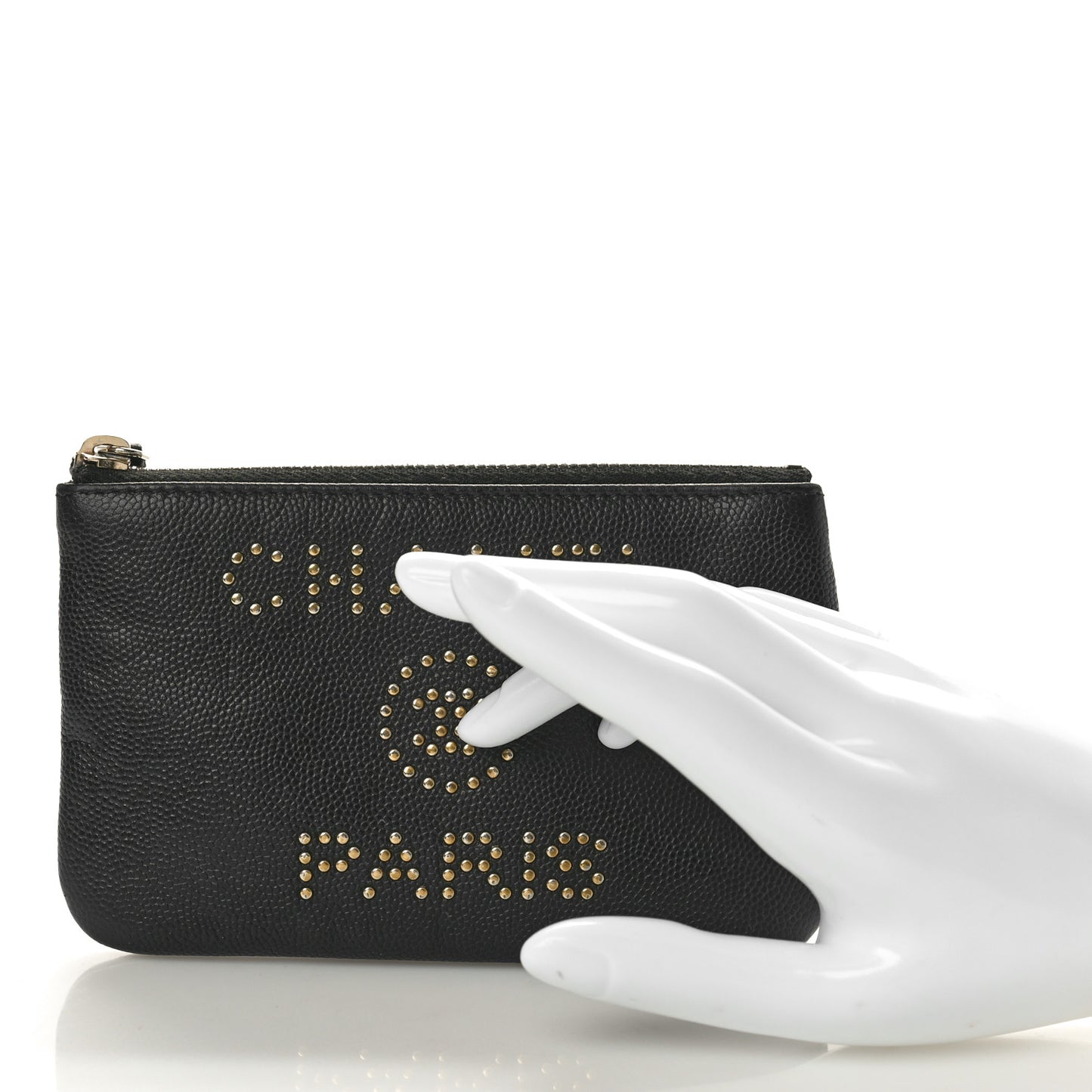 Caviar Studded Deauville Cosmetic Pouch Black
