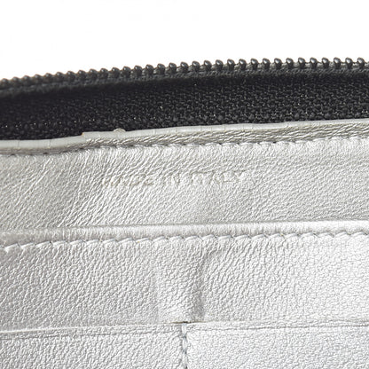 Chanel Lambskin Camellia Embossed Large Zip Around Gusset Wallet Black 7 of 11