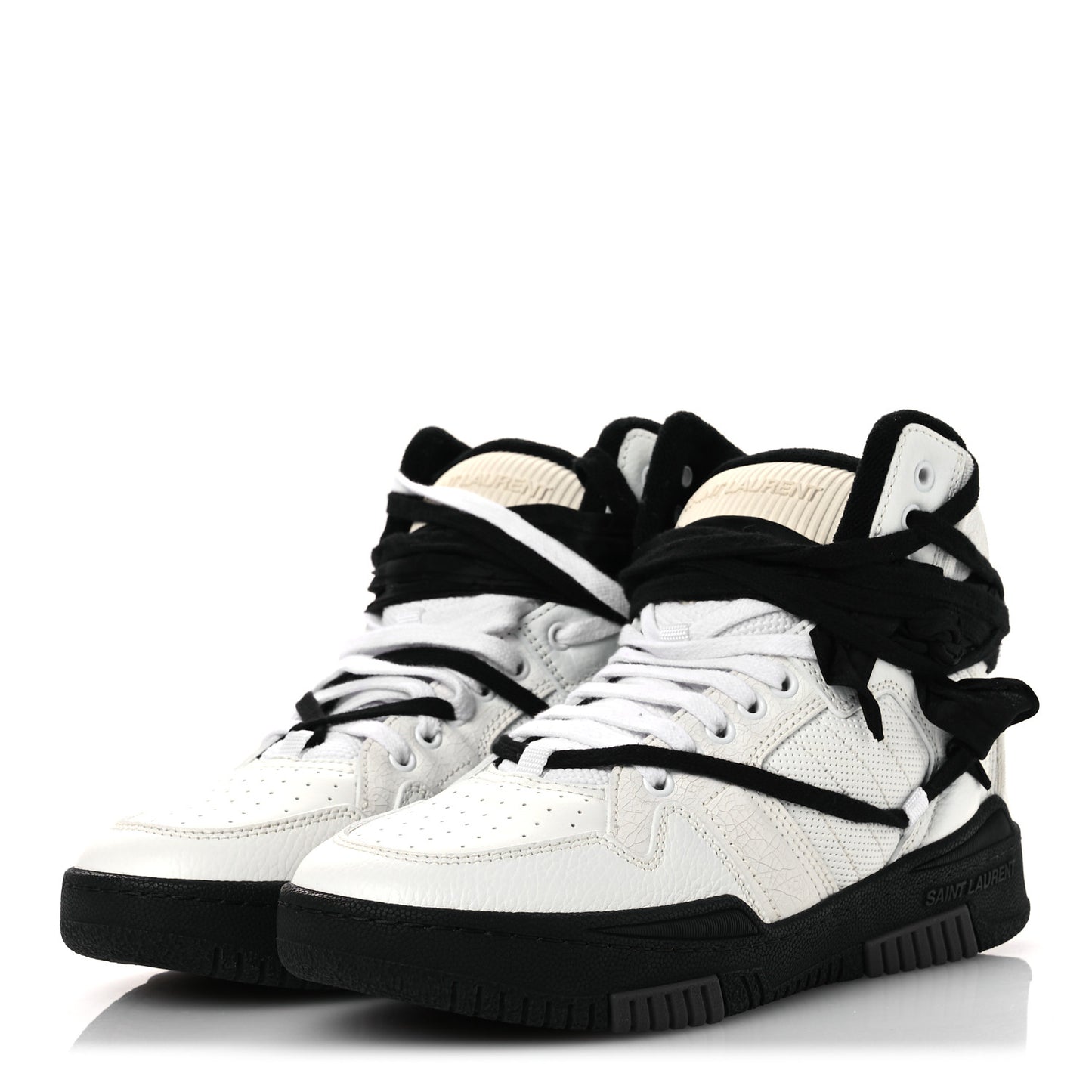Calfskin Smith High Top Sneakers 41 White Black