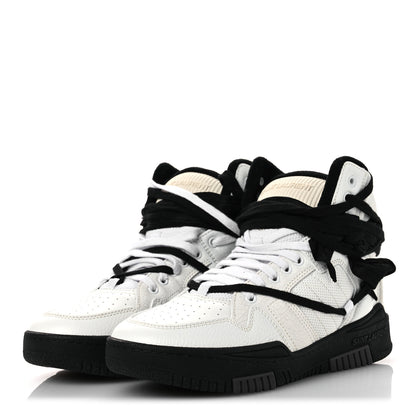 Saint Laurent Calfskin Smith High Top Sneakers 41 White Black 4 of 11