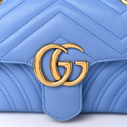 Gucci Calfskin Matelasse Mini GG Marmont Shoulder Bag Clear Sky Blue 19 of 19