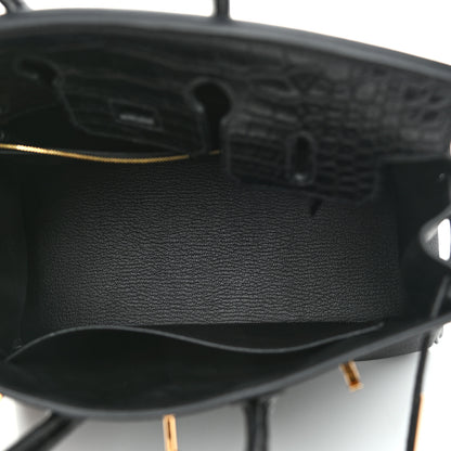 Hermes Togo Matte Alligator Birkin Touch 25 Black 5 of 9
