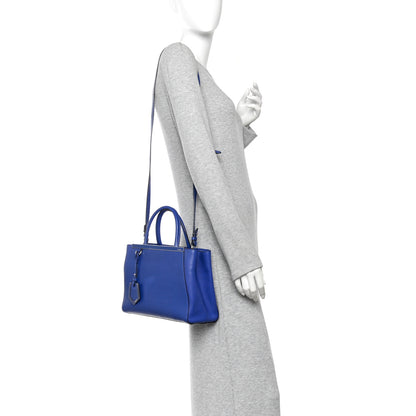 Fendi Vitello Elite Petite 2Jours Tote Blue Neon 2 of 15