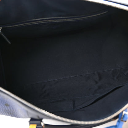 MCM Visetos Cubic Coral X-Large Ottomar Weekender Duffle Bag Navy Blazer 4 of 12