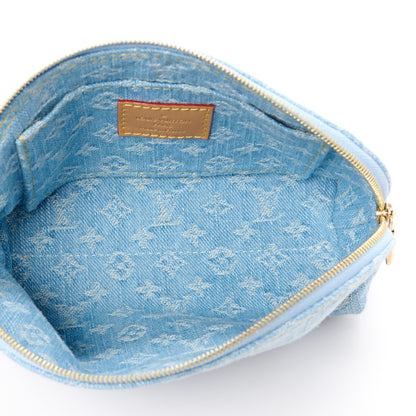 Louis Vuitton LOUIS VUITTON Denim Monogram Pochette Cosmetique PM Sky Blue 5 of 10