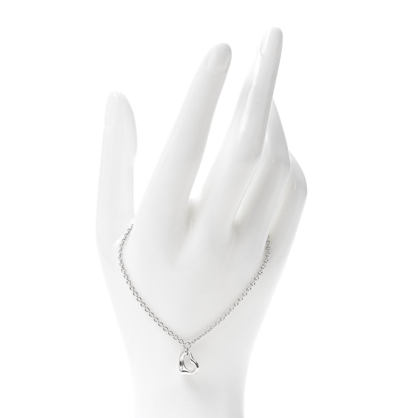 Sterling Silver Elsa Peretti Open Heart Charm Bracelet