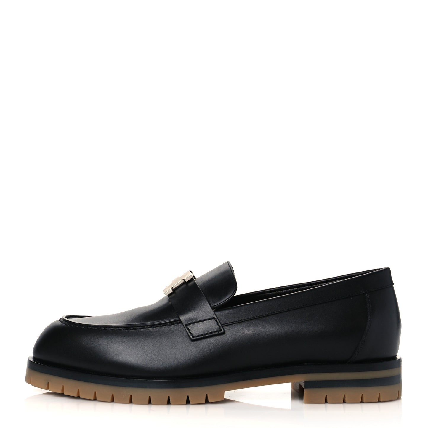 Calfskin Womens Faubourg Loafers 38.5 Black