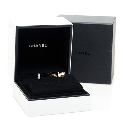 Chanel 18K Yellow White Gold Diamond Coco Crush Earrings 5 of 5