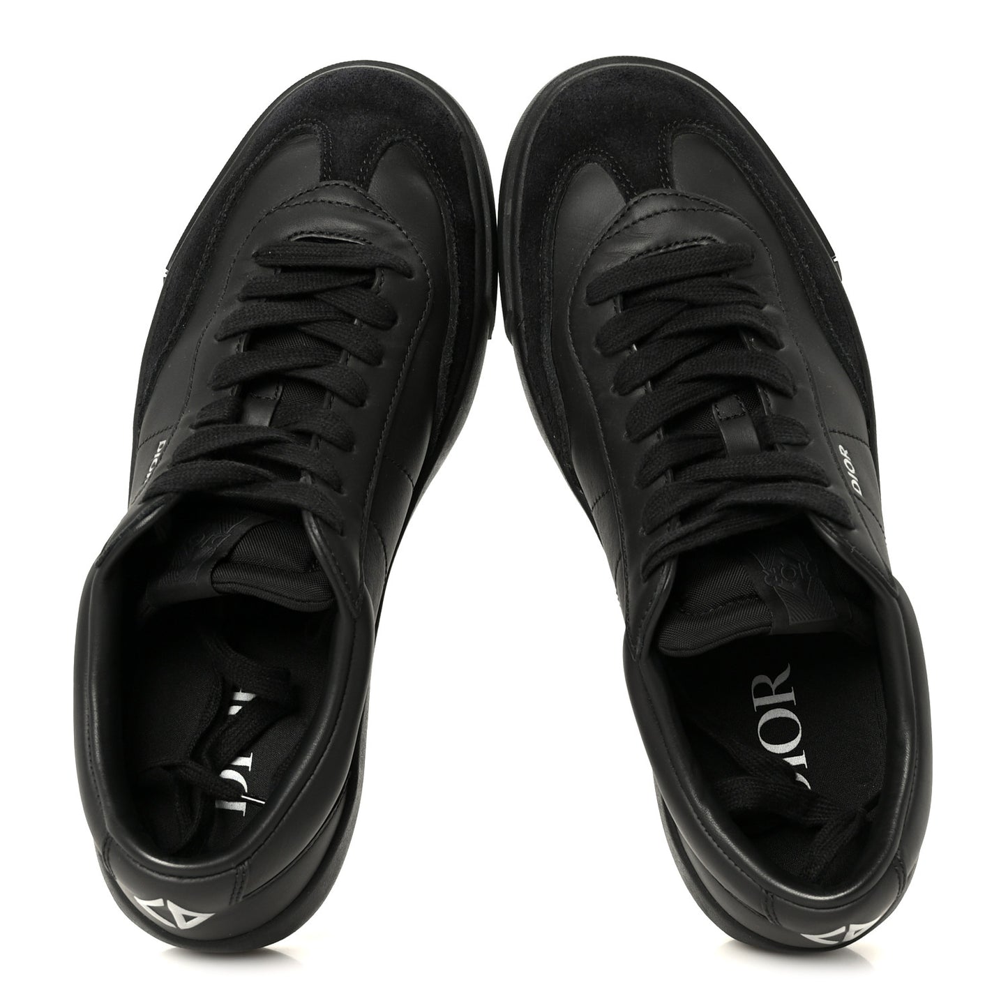 Smooth Calfskin Suede Mens B101 Low Top Sneakers 42.5 Black