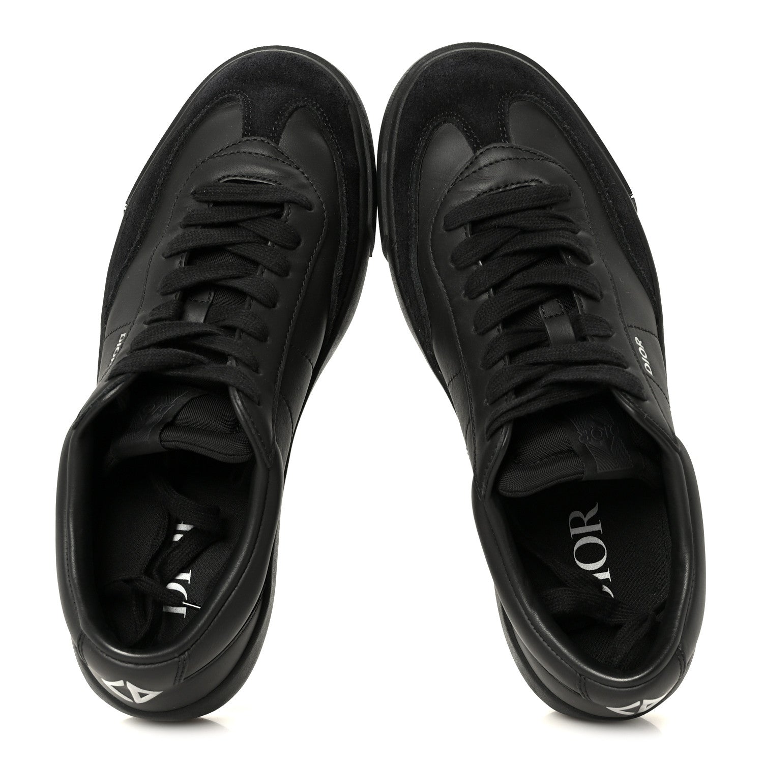 Christian Dior Smooth Calfskin Suede Mens B101 Low Top Sneakers 42.5 Black 2 of 11