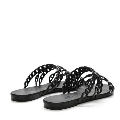 Hermes Rubber Chaine d'Ancre Nude Sandals 40 Black 4 of 7