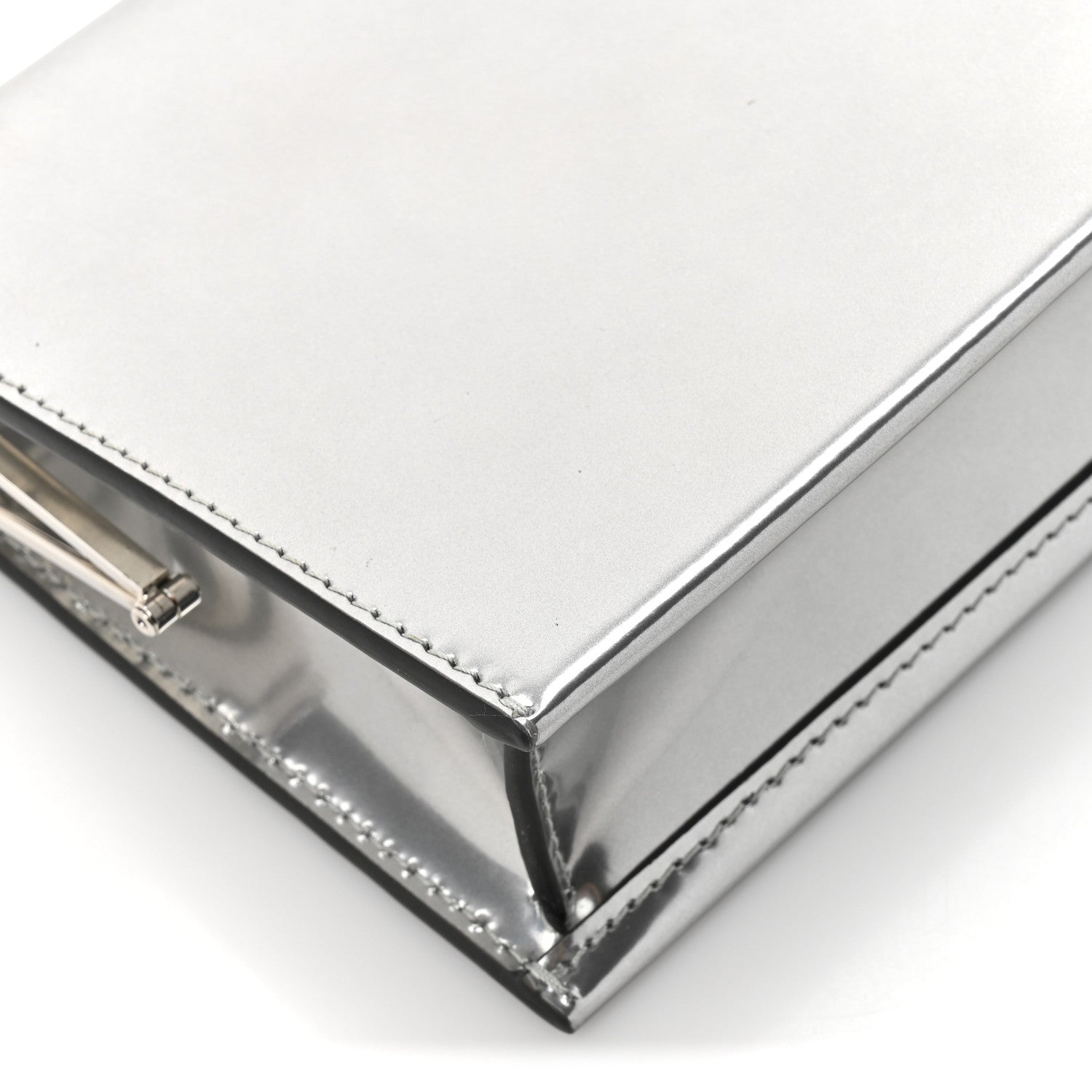 Lanvin Metallic Calfskin Clutch Silver 19 of 19