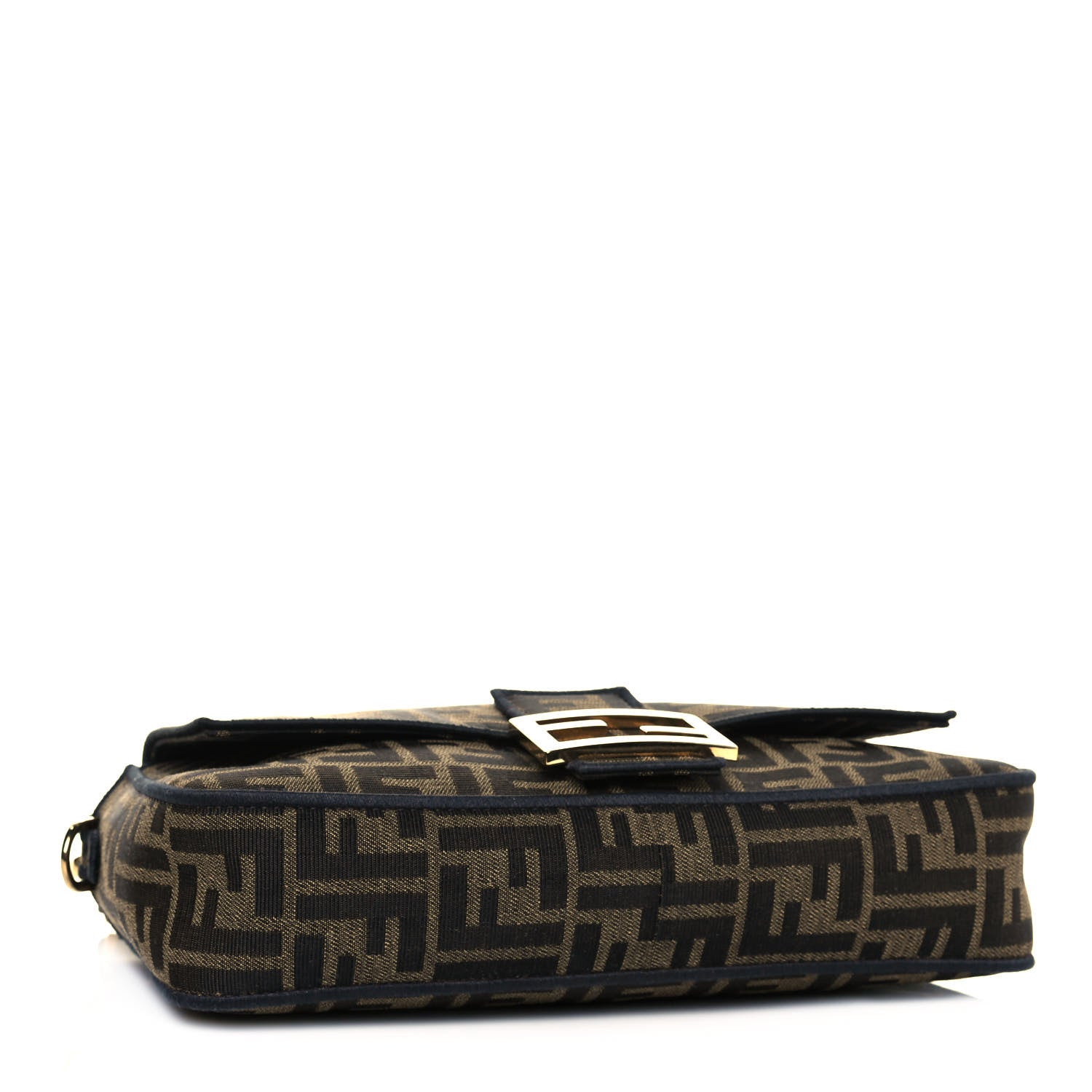 Fendi Fabric Jacquard FF 1974 Medium Baguette Tobacco Moro Black 4 of 17