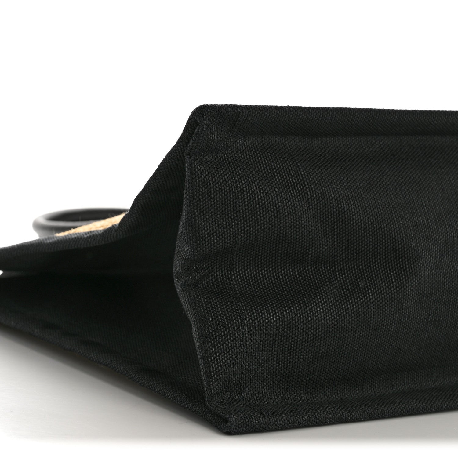 Saint Laurent Raffia Linen Calfskin Rive Gauche Tote Naturale Black 9 of 12