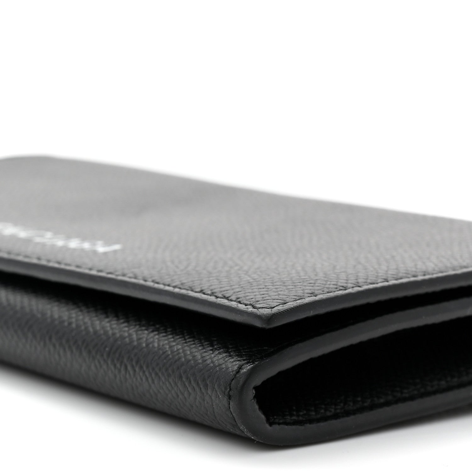Balenciaga Signature Grained Calfskin Logo Ville Wallet on Chain Black 11 of 11