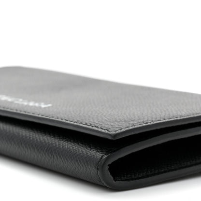 Balenciaga Signature Grained Calfskin Logo Ville Wallet on Chain Black 11 of 11