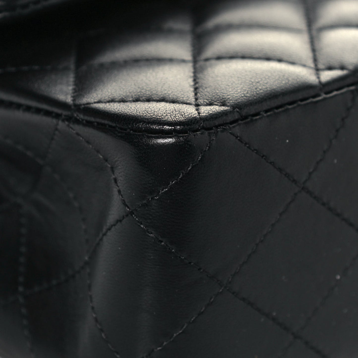 Lambskin Quilted Medium Double Flap Black