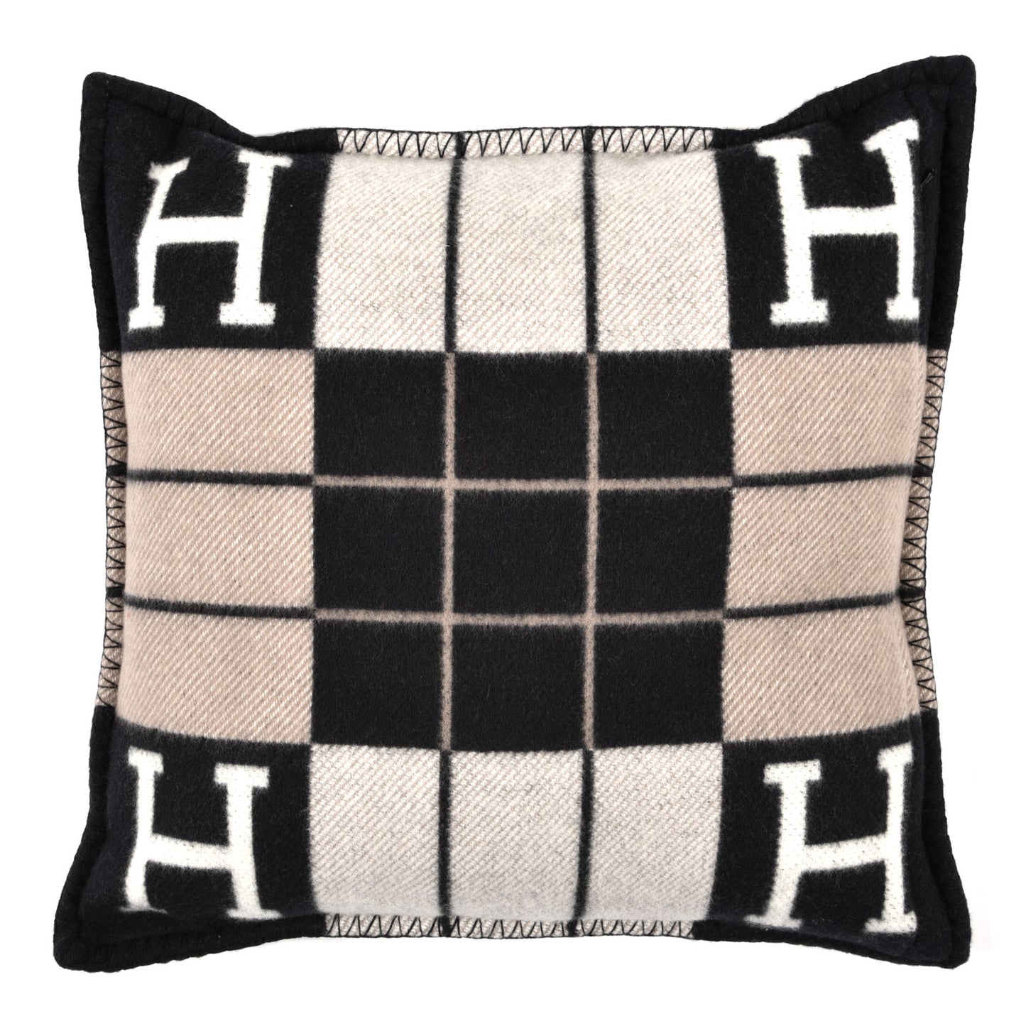Wool Cashmere Avalon III Pillow PM Ecru Black