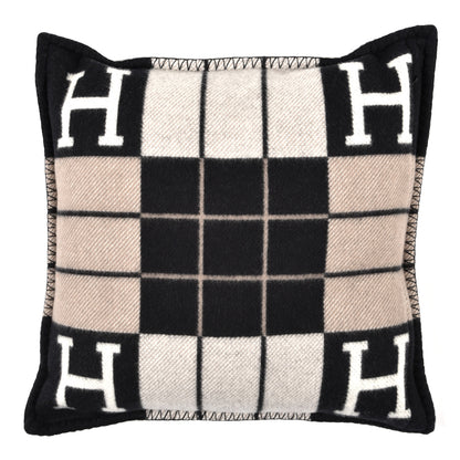 Hermes Wool Cashmere Avalon III Pillow PM Ecru Black 2 of 3