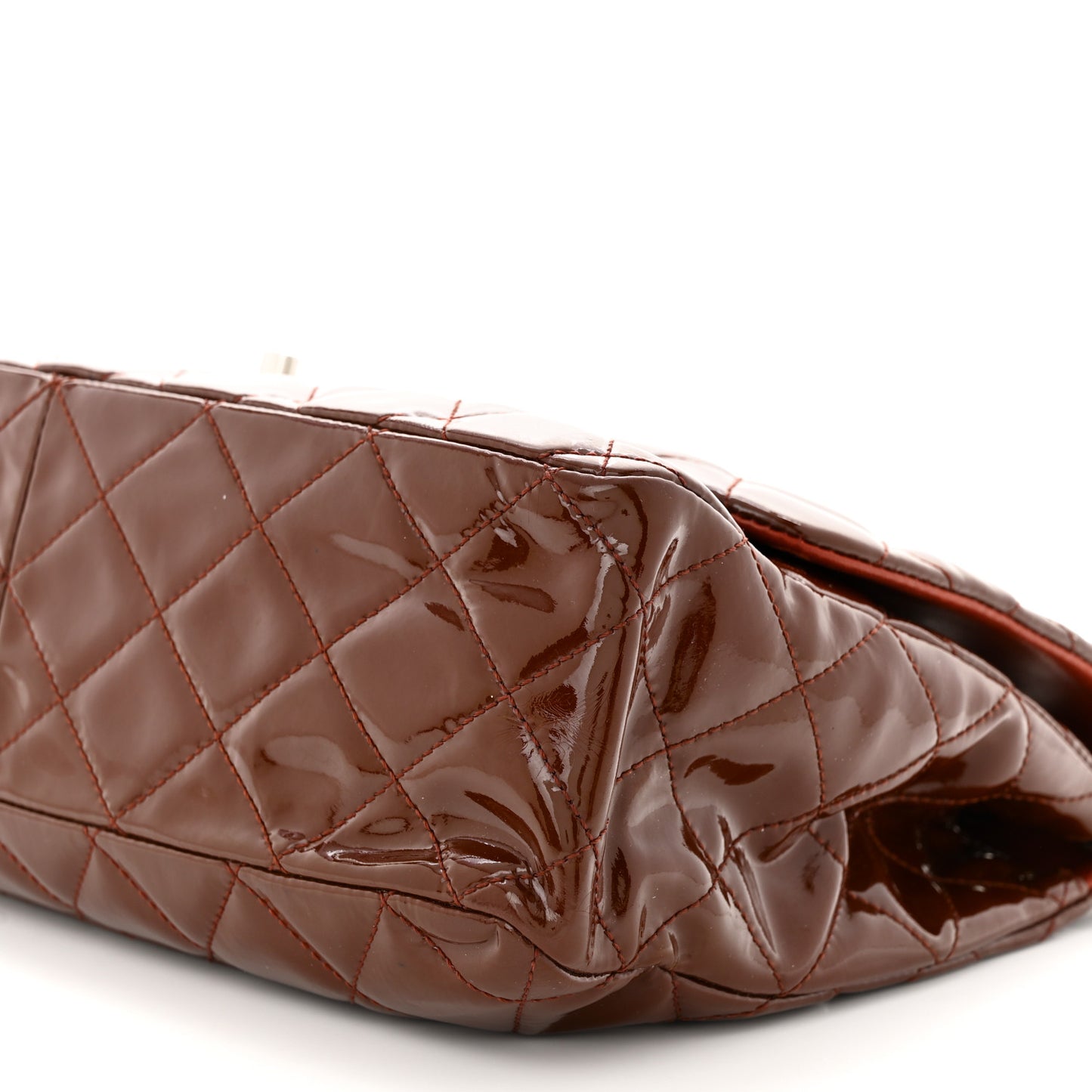 Patent Jumbo Single Flap Bordeaux