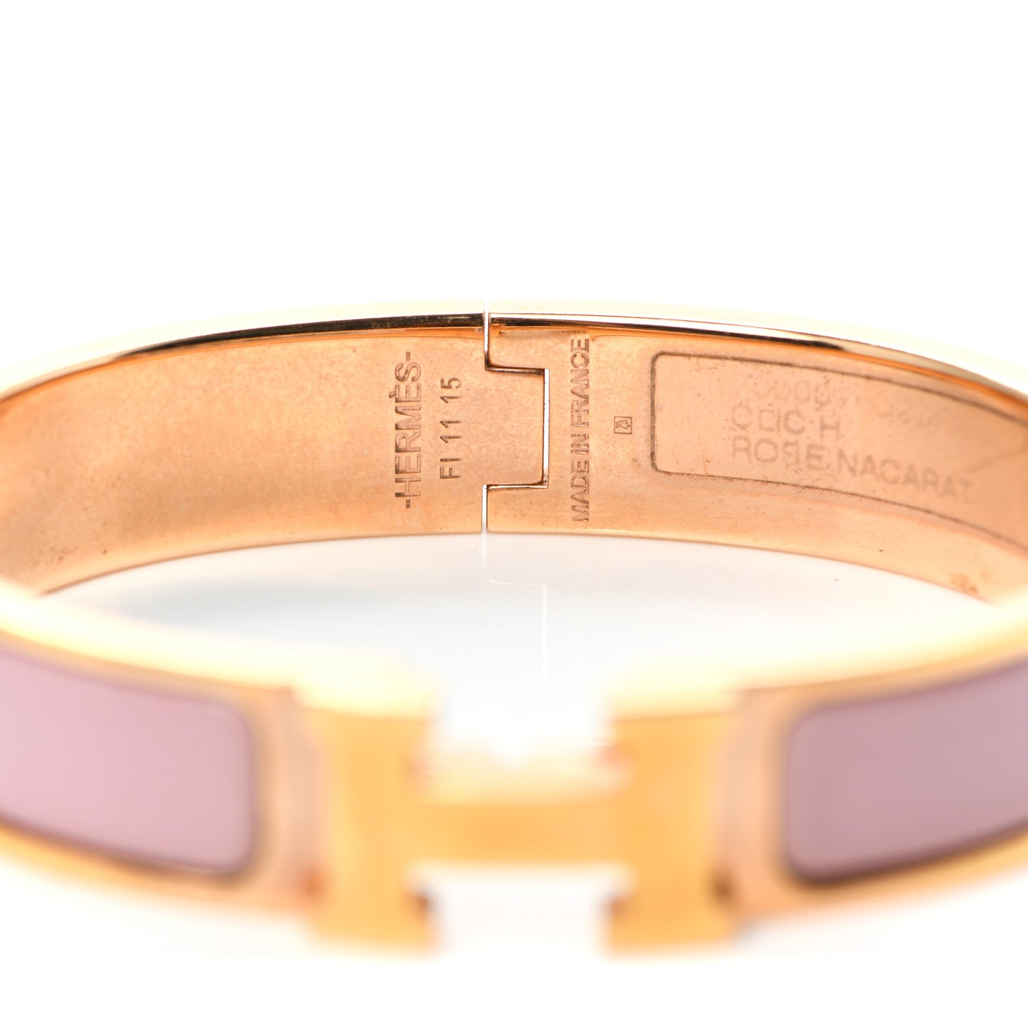 Enamel Narrow Clic Clac H Bracelet PM Rose Nacarat
