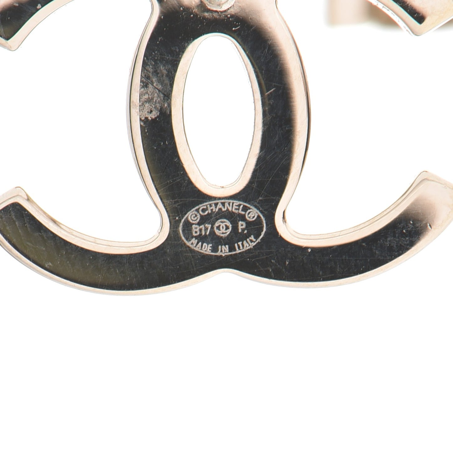 Metal CC Stud Earrings Gold