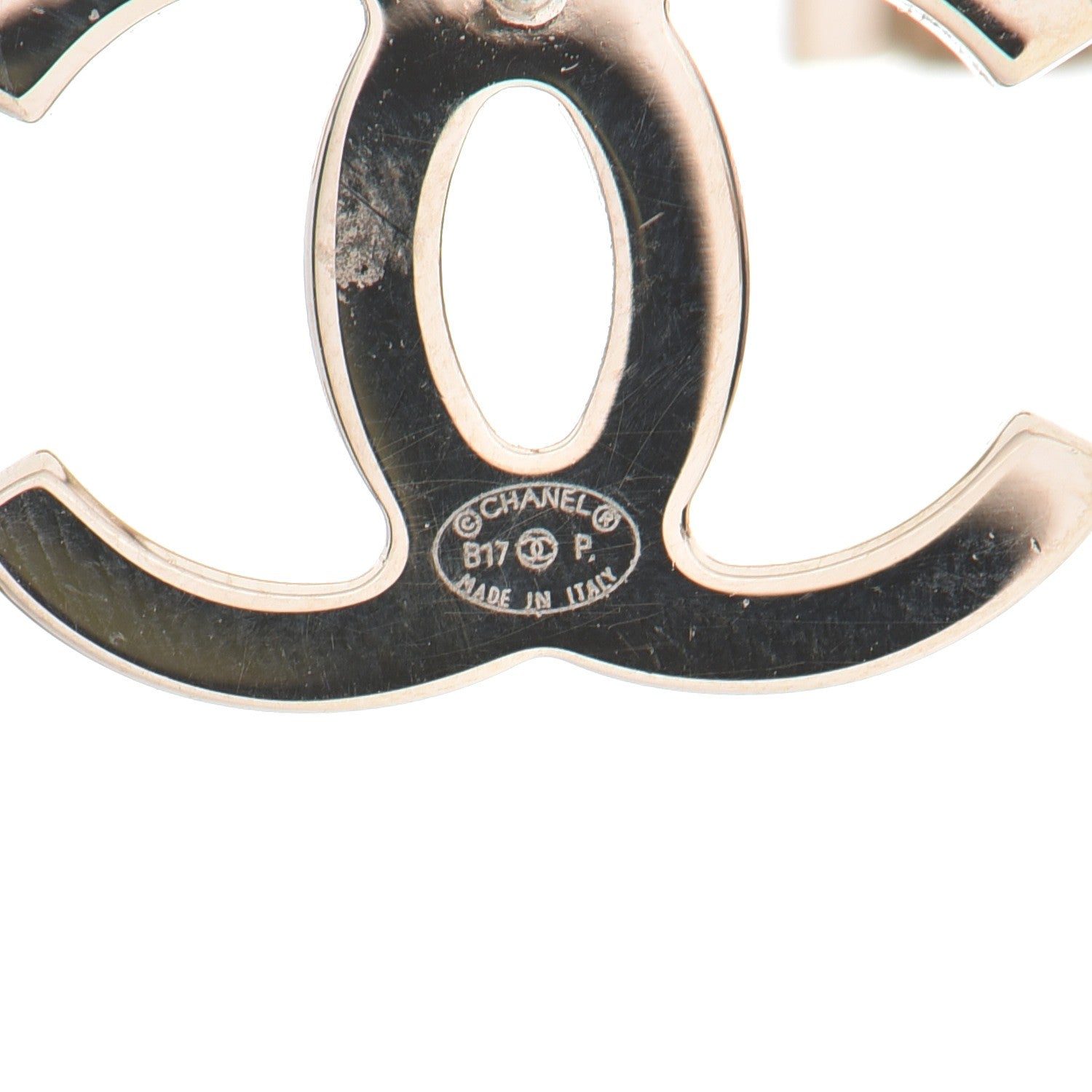 Chanel Metal CC Stud Earrings Gold 5 of 6
