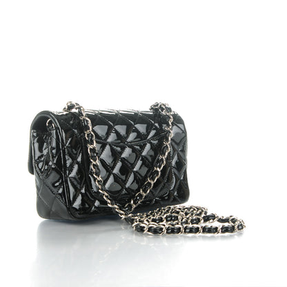 Chanel Patent Calfskin Quilted Mini Rectangular Flap Black 3 of 8