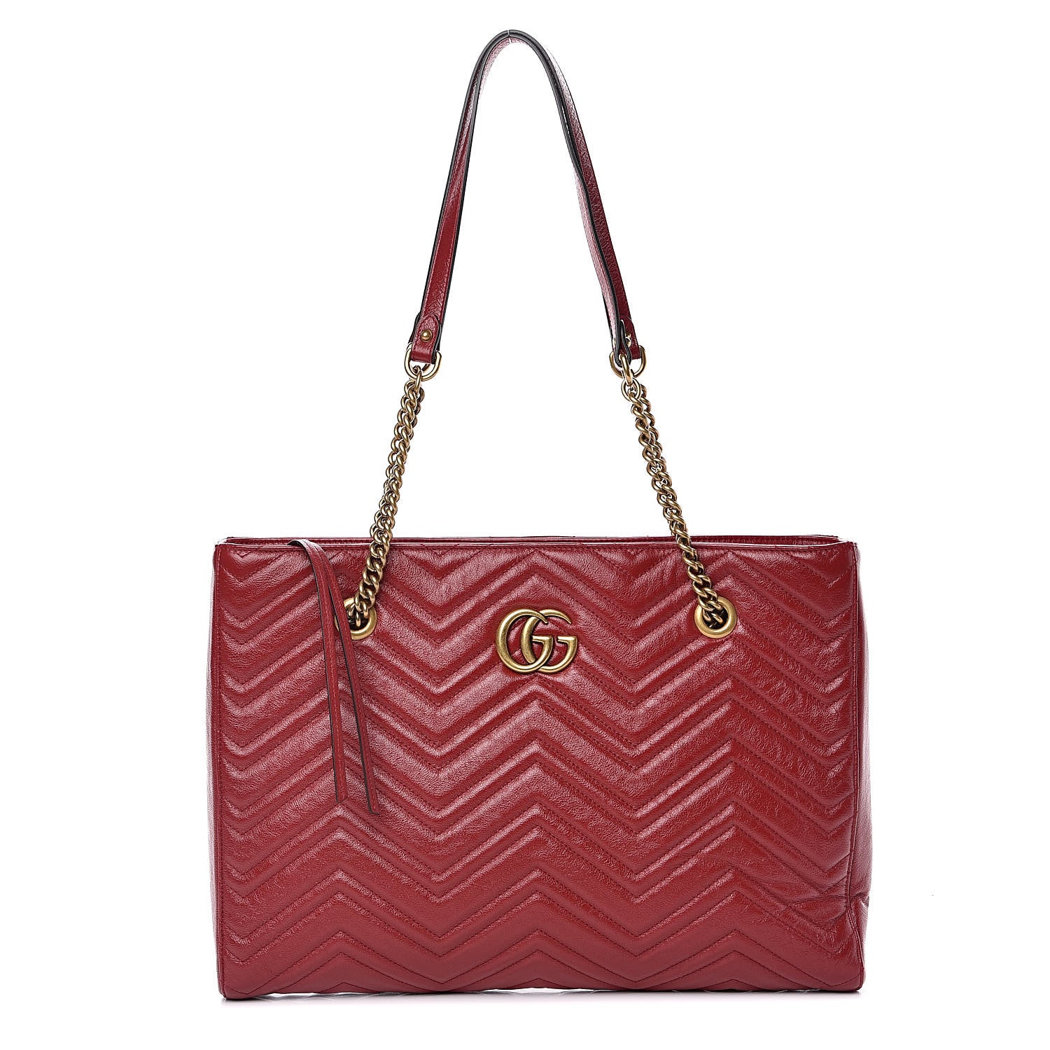 Gucci Azalea Calfskin Matelasse Medium GG Marmont Slim Tote Romantic Cerise 1 of 10