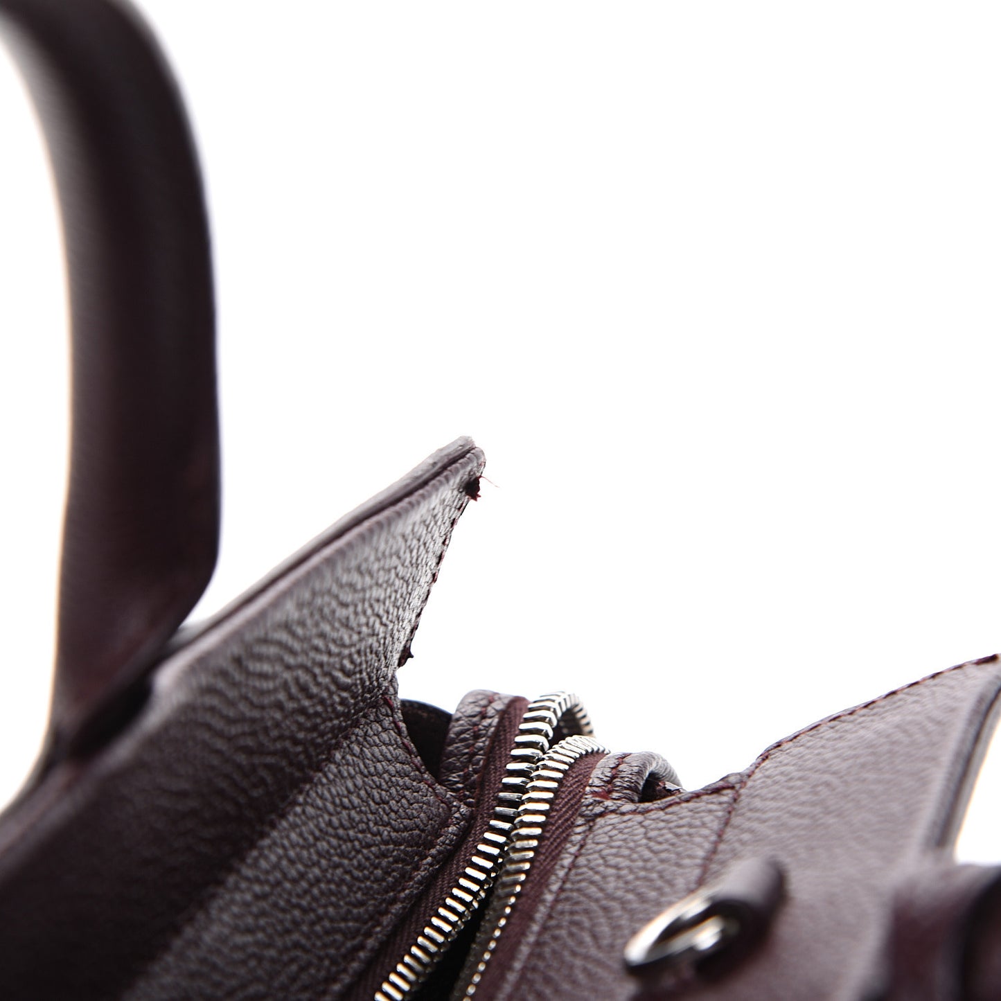 Grained Calfskin Small Cabas Rive Gauche Amaranto