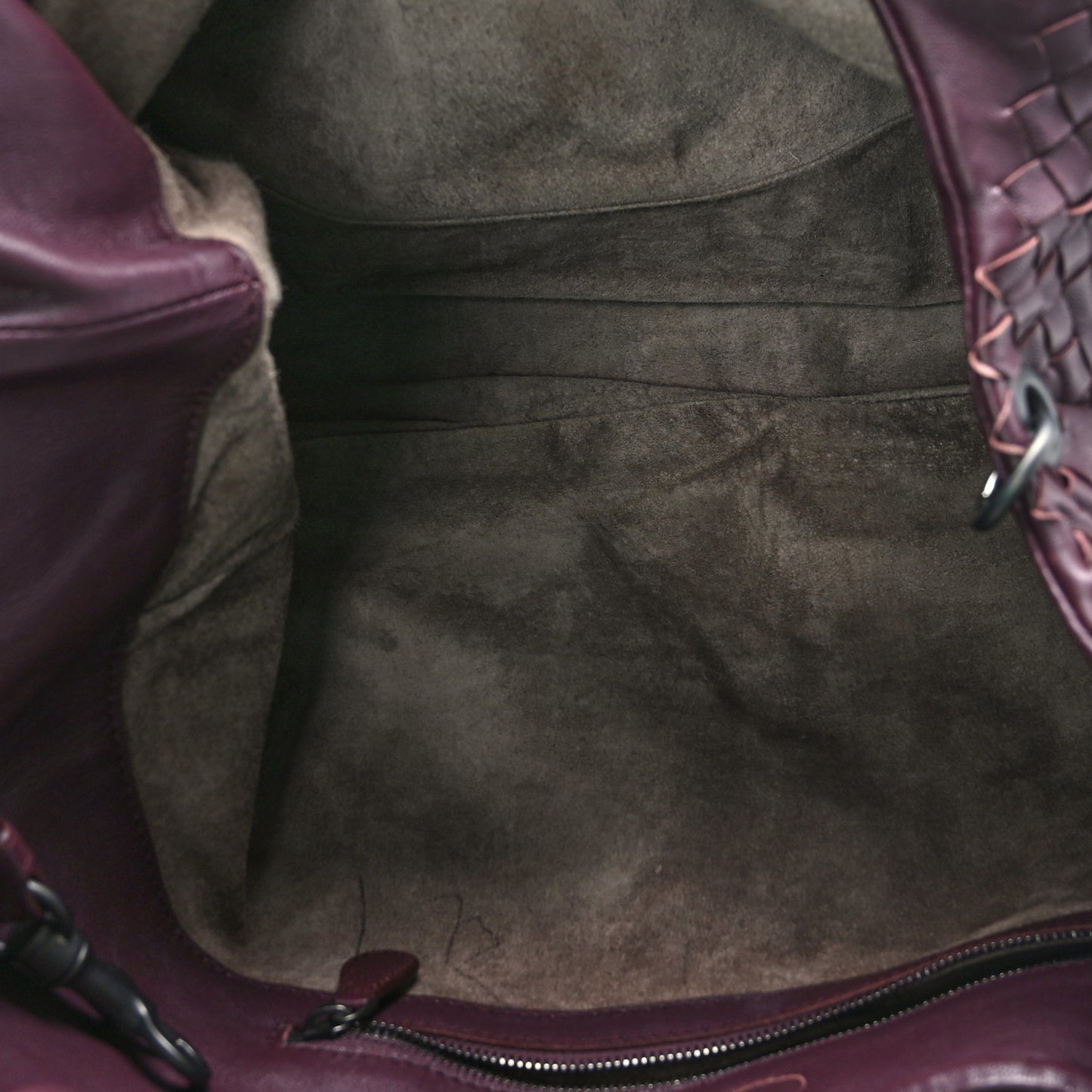 Nappa Intrecciato Large Campana Hobo Grape