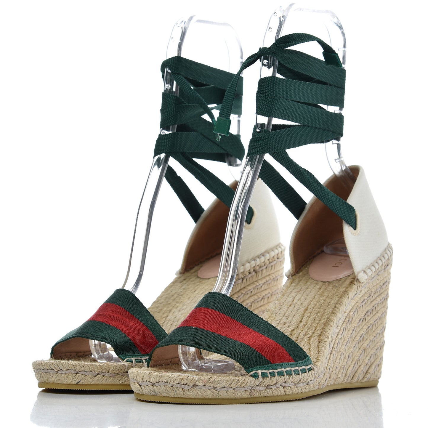 Canvas Malaga Kid Web Ankle Wrap Espadrille Wedge Sandals 40 Green Red Mystic White Emerald