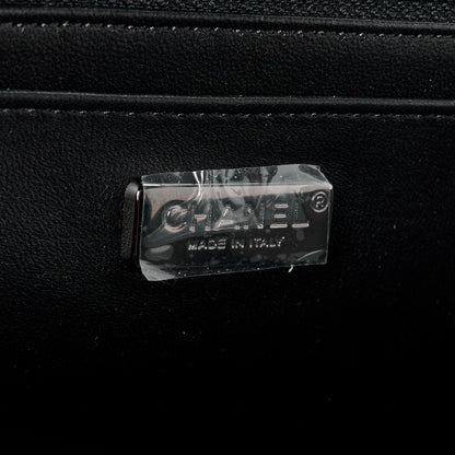 Chanel Sequin Logo Single Flap Green Silver Black 6 of 11