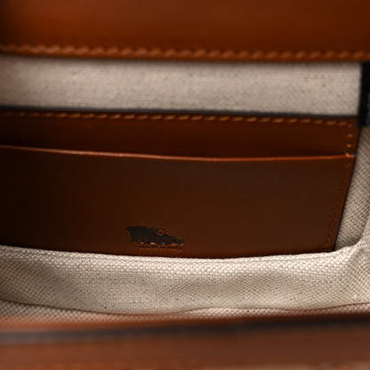 Gucci New Canvas Charisma Calfskin Crystal GG Monogram Small Bamboo 1947 Top Handle Bag Camel Ebony 6 of 9
