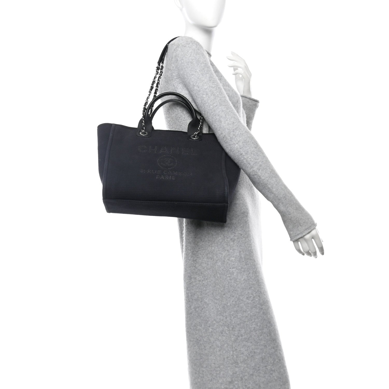 Chanel Mixed Fibers Small Deauville Tote Black 2 of 15