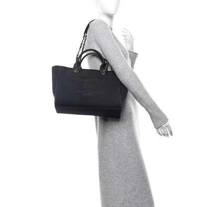 Chanel Mixed Fibers Small Deauville Tote Black 2 of 15