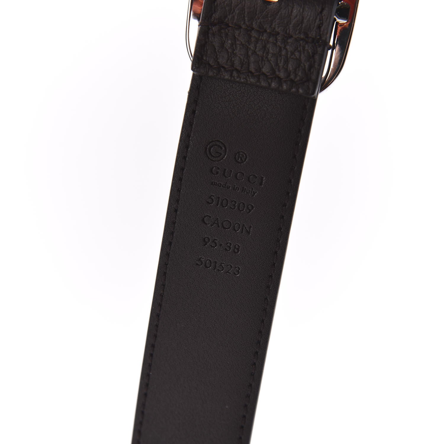 Gucci Calfskin Belt 95 38 Dark Brown 5 of 5