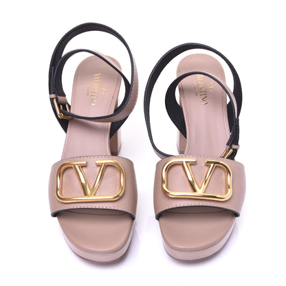 Valentino Garavani Grainy Cowhide VLogo Platform Sandals 39 Rose Cannelle 4 of 13