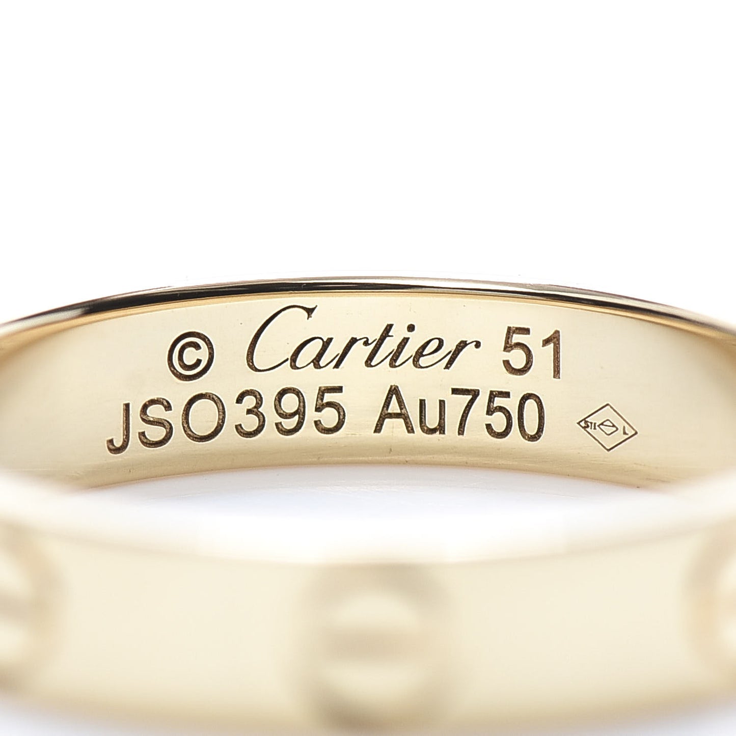 18K Yellow Gold 3.5mm LOVE Wedding Band Ring 51 5.75