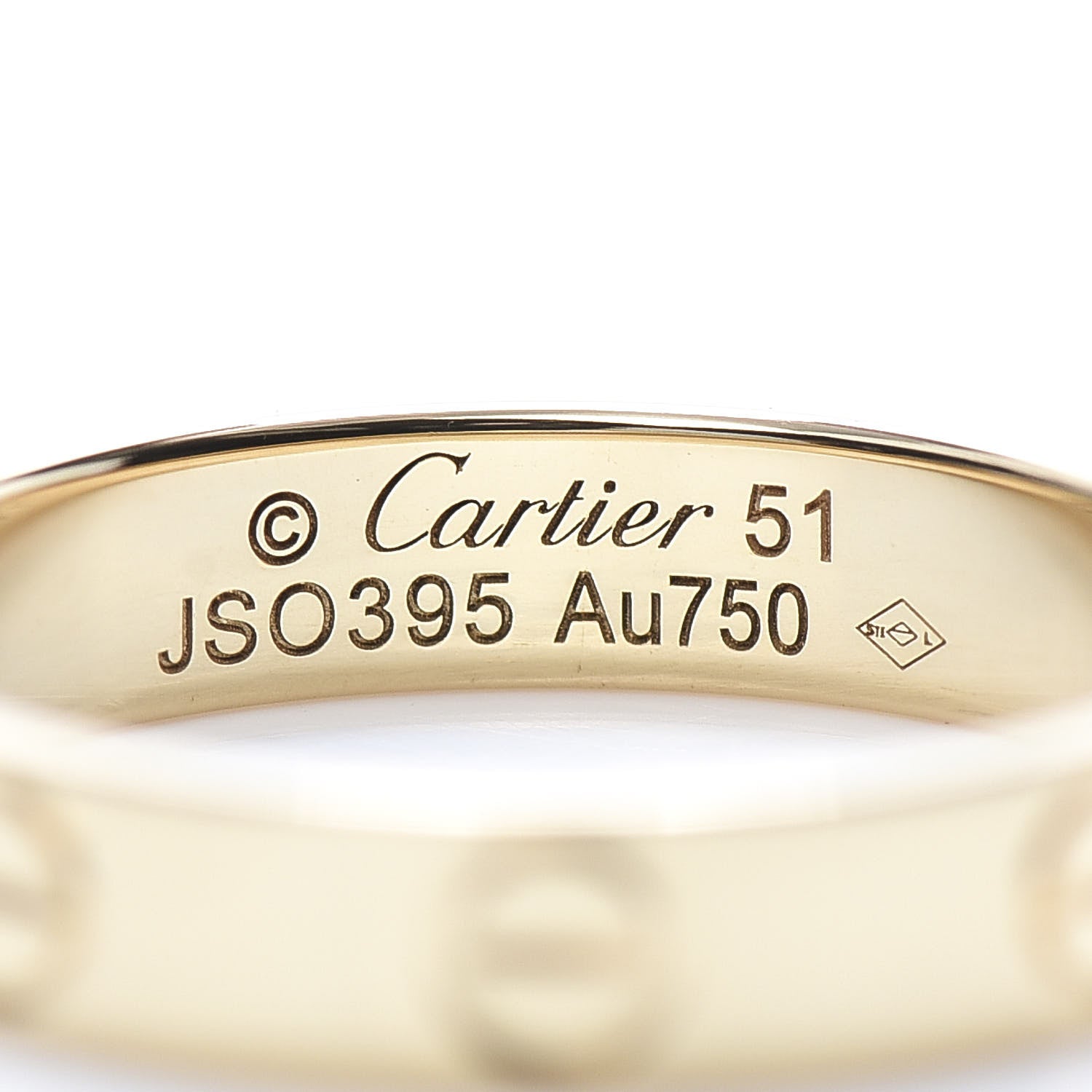 Cartier 18K Yellow Gold 3.5mm LOVE Wedding Band Ring 51 5.75 4 of 4