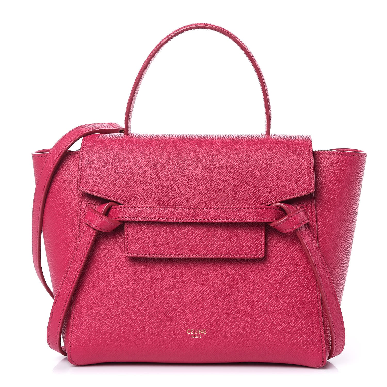 Celine Grained Calfskin Nano Belt Bag Raspberry 1 of 9