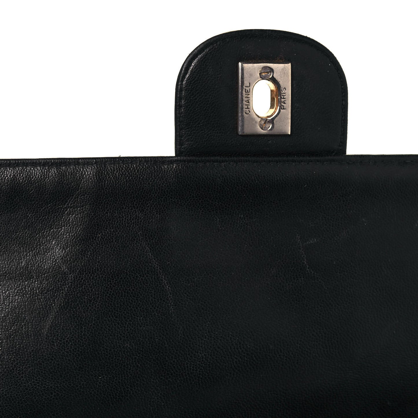 Lambskin Quilted Medium Double Flap Black