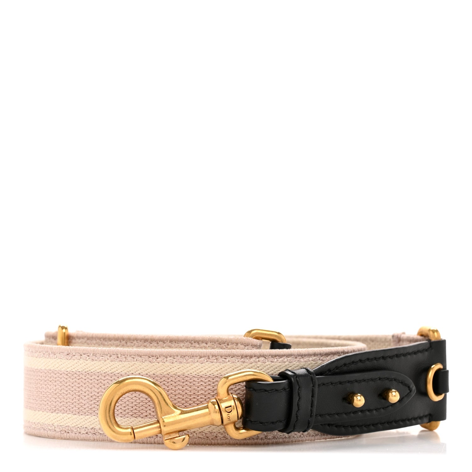 Christian Dior Canvas Embroidered Shoulder Strap Pink Beige 1 of 6