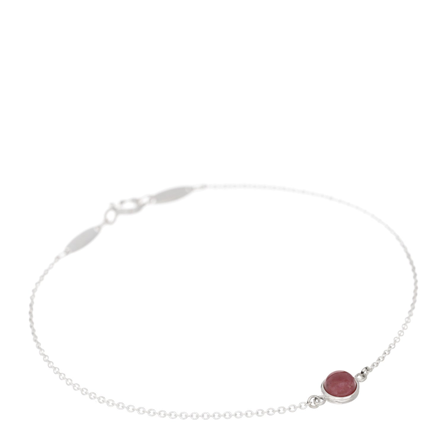 Tiffany Sterling Silver Rhodonite Cabochon Elsa Peretti Color By The Yard Bracelet 1 of 4