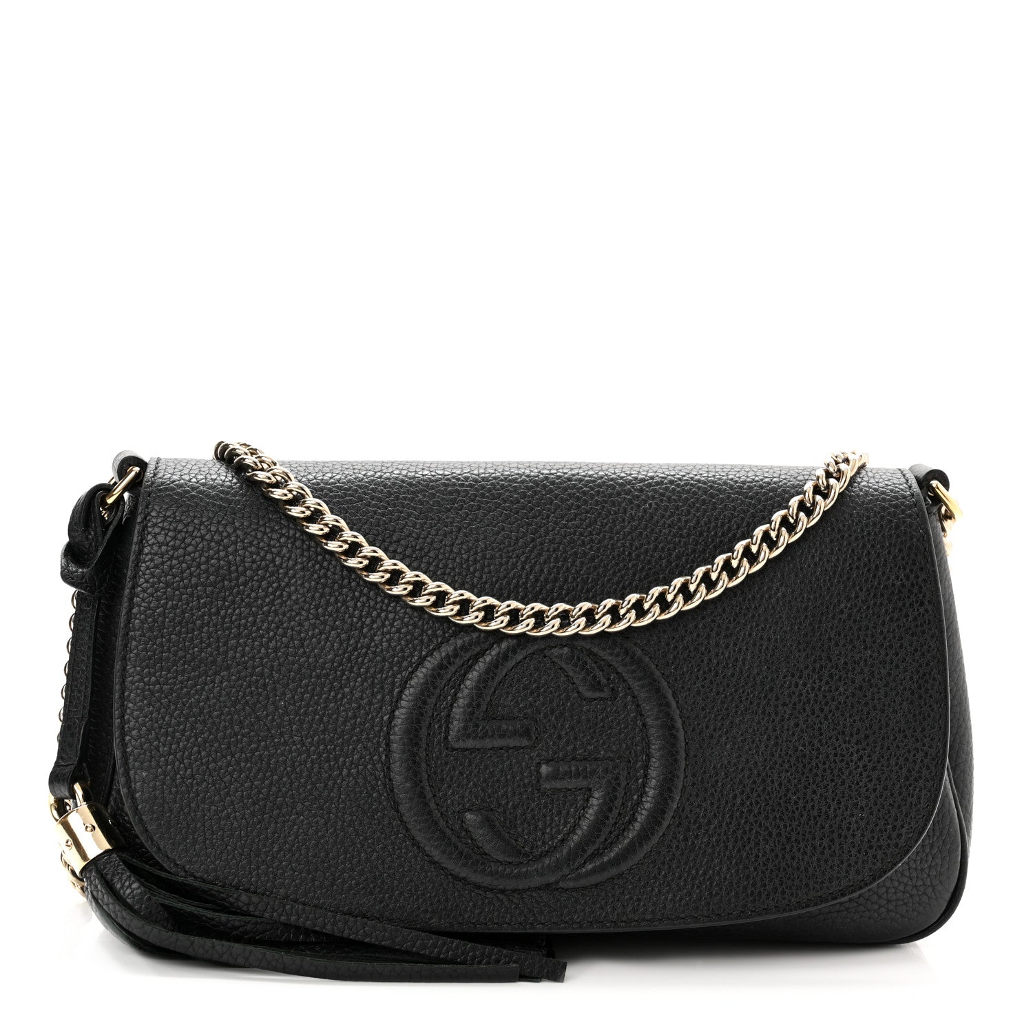 Gucci Pebbled Calfskin Medium Soho Flap Crossbody Black 1 of 11