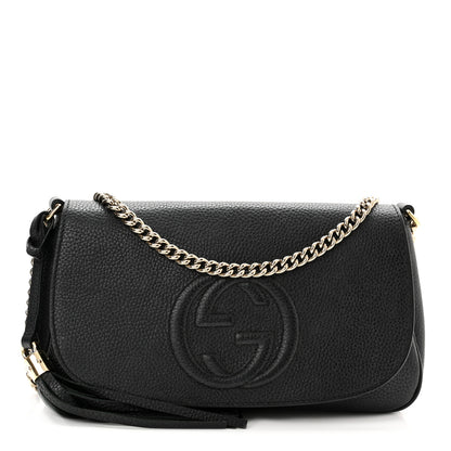 Gucci Pebbled Calfskin Medium Soho Flap Crossbody Black 1 of 11