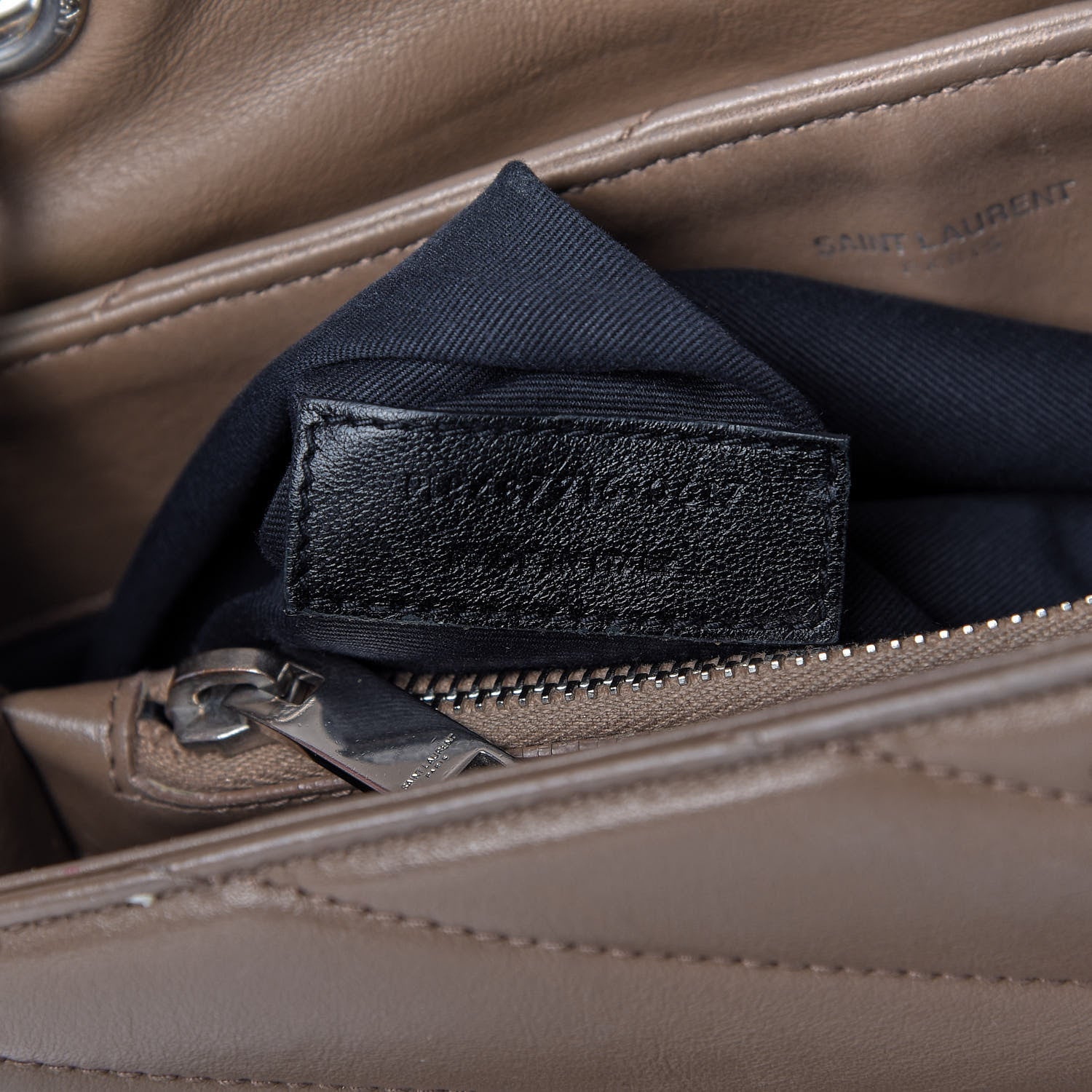 Saint Laurent Calfskin Y Quilted Medium Loulou Monogram Chain Satchel Light Brown 18 of 18
