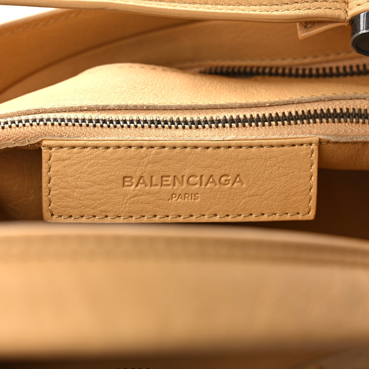Balenciaga Calfskin Blackout Hardware Perforated City Beige Ocre 6 of 9